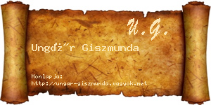 Ungár Giszmunda névjegykártya